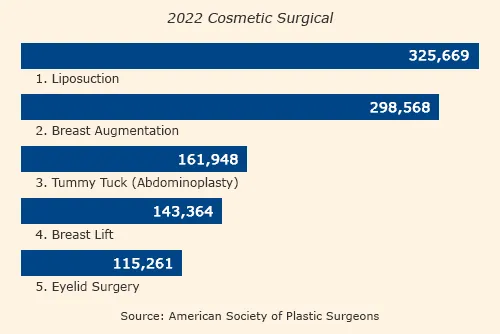 Top 5 Cosmetic Surgical Procedures 2022